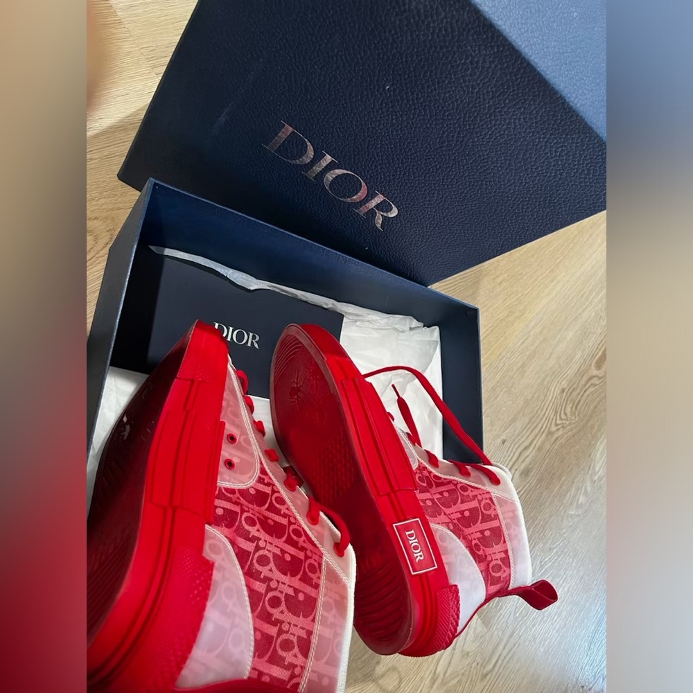 Mens dior red oblique sneaker - Picture 2 of 4